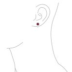 Classic Vintage CZ Stud Earrings 1 CTW Simulated Gemstone Sterling Silver Huggie - Image 6