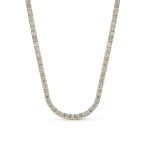 Bridal CZ Round Prong Set Collar Necklace 14K Gold Plated - Image 2