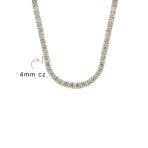 Bridal CZ Round Prong Set Collar Necklace 14K Gold Plated - Image 4