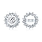 Removable CZ Cubic Zirconia Halo Earring Jackets for Studs .925 Sterling Silver