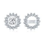 Removable CZ Cubic Zirconia Halo Earring Jackets for Studs .925 Sterling Silver