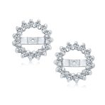 Removable CZ Cubic Zirconia Halo Earring Jackets for Studs .925 Sterling Silver - Image 8