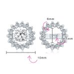 Removable CZ Cubic Zirconia Halo Earring Jackets for Studs .925 Sterling Silver - Image 22