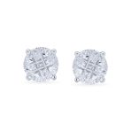 Set of 2 Round Black Clear Cubic Zirconia Invincible Cut Stud Earrings 5MM - Image 5