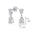 Elegant Bridal Dangle Chandelier Earrings with Cubic Zirconia Teardrop Pears - Image 4