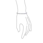 Romantic Red Clear Cubic Zirconia CZ Heart Shape Tennis Bracelet 7-7.5 Inch Silver Plated - Image 5