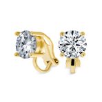 Set of 2 Multi Color CZ Clip-On Earrings Rose Gold Silver Plated For Non-Pierced - Image 12