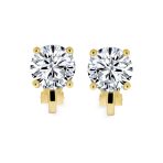 Traditional 2CT Round CZ Solitaire Clip-On Earrings - Gold Silver Non-Pierced 8MM - Image 16
