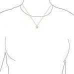 Mini Purple CZ Butterfly Pendant Necklace Rose Gold Sterling Silver for Teens - Image 6