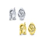 Set of 2 Interlocking Rope Clip-On Earrings Non-Pierced