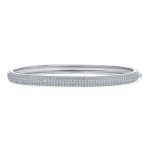Classic CZ Micro Pave Cubic Zirconia Stackable Half Eternity Bangle Bracelet Silver Plated