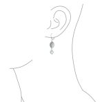 White Cultured Coin Biwa Pearl Leverback Dangle Earrings .925 Sterling Silver - Image 3