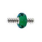 Green Bubble Murano Glass Charm Bead Sterling Silver Fits European Bracelet - Image 2