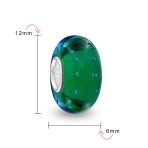 Green Bubble Murano Glass Charm Bead Sterling Silver Fits European Bracelet - Image 3