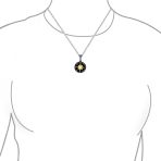 Unisex Viking Compass Pendant Necklace Black Plated Sterling Silver Chain - Image 3
