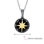 Unisex Viking Compass Pendant Necklace Black Plated Sterling Silver Chain - Image 4