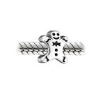 Christmas Charm Bead Gingerbread Man Bow Tie Sterling Silver for Bracelet - Image 2