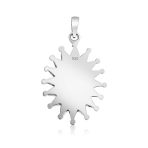 Southwestern Style Orange Blue Natural Turquoise Flower Blossom Necklace Pendant .925 Sterling Silver - Image 2