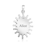 Southwestern Style Orange Blue Natural Turquoise Flower Blossom Necklace Pendant .925 Sterling Silver - Image 5