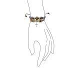 Retro Boho Leather Wrap Bracelet with Wood Beads & Maltese Cross Charm for Men - Image 2