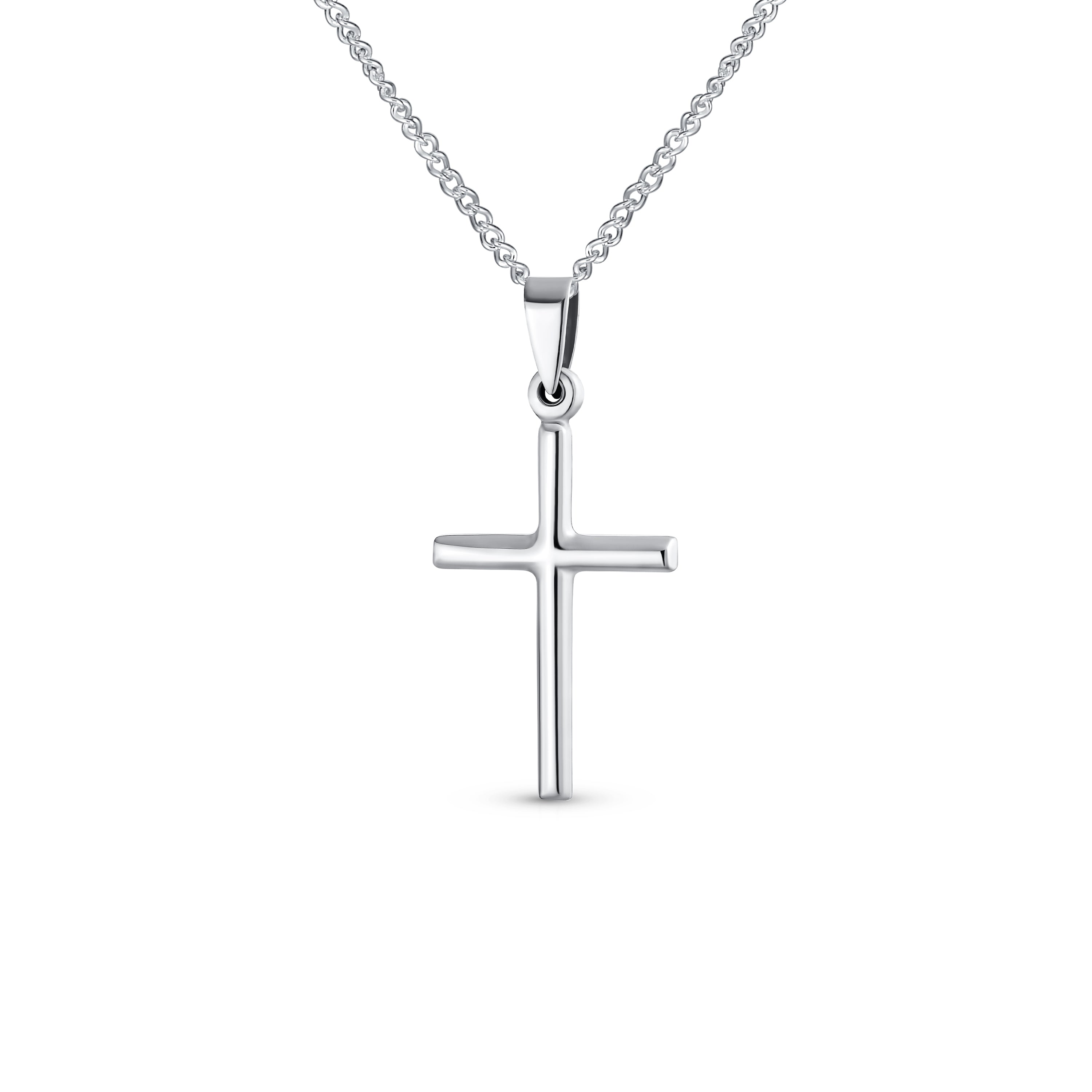 cross-necklace-silver-minimalist-religious_pmr-p11157-az_11 Minimalist Tube Cross Pendant Necklace Polished Silver - Image 1