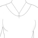 Minimalist Tube Cross Pendant Necklace Polished Silver - Image 2