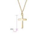 Minimalist Tiny Religious Cross Pendant Necklace Rose Gold Plated Sterling Silver - Image 10