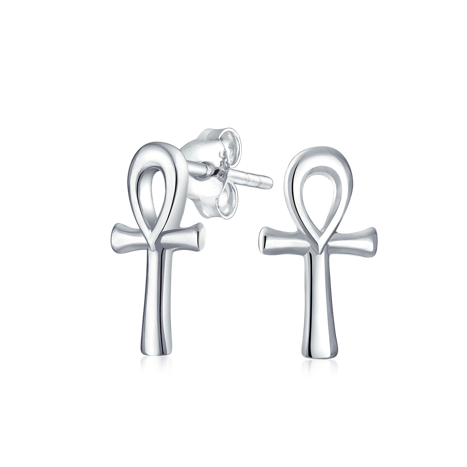 cross-silver-earrings-religious-egyptian_pmr-s11215-az_1 Egyptian Ankh Cross Sterling Silver Small Stud Earrings - Image 1