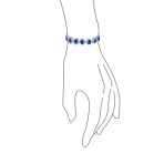Crown Halo Oval CZ Tennis Statement Bracelet in Rhodium-Plated Brass - Image 4