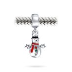 Christmas Charm Bead Frosty Snowman Dangle for Bracelets Sterling Silver - Image 3