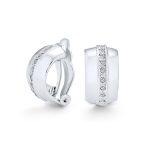 Fashion 1 Row Crystal Wide Half Hoop Clip On Earrings Non Pierced Ears