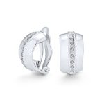 Fashion 1 Row Crystal Wide Half Hoop Clip On Earrings Non Pierced Ears