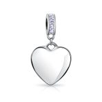 Initial Alphabet Bead Charm Light Purple Heart Crystal Sterling Silver Bracelet - Image 34