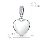 Initial Alphabet Bead Charm Light Purple Heart Crystal Sterling Silver Bracelet - Image 93