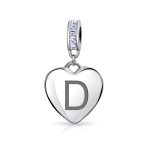 Initial Alphabet Bead Charm Light Purple Heart Crystal Sterling Silver Bracelet - Image 4