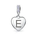 Initial Alphabet Bead Charm Light Purple Heart Crystal Sterling Silver Bracelet - Image 5