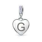 Initial Alphabet Bead Charm Light Purple Heart Crystal Sterling Silver Bracelet - Image 7
