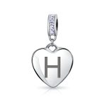 Initial Alphabet Bead Charm Light Purple Heart Crystal Sterling Silver Bracelet - Image 8