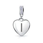 Initial Alphabet Bead Charm Light Purple Heart Crystal Sterling Silver Bracelet - Image 9