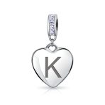Initial Alphabet Bead Charm Light Purple Heart Crystal Sterling Silver Bracelet - Image 11