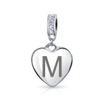 Initial Alphabet Bead Charm Light Purple Heart Crystal Sterling Silver Bracelet - Image 13