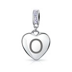 Initial Alphabet Bead Charm Light Purple Heart Crystal Sterling Silver Bracelet - Image 15
