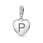 Initial Alphabet Bead Charm Light Purple Heart Crystal Sterling Silver Bracelet - Image 16