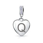 Initial Alphabet Bead Charm Light Purple Heart Crystal Sterling Silver Bracelet - Image 17