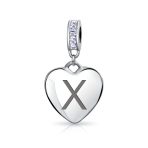 Initial Alphabet Bead Charm Light Purple Heart Crystal Sterling Silver Bracelet - Image 23