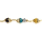 Colorful Good Luck Garden Lucky Ladybug Link Charm Bracelet Crystal Gold Plated - Image 2