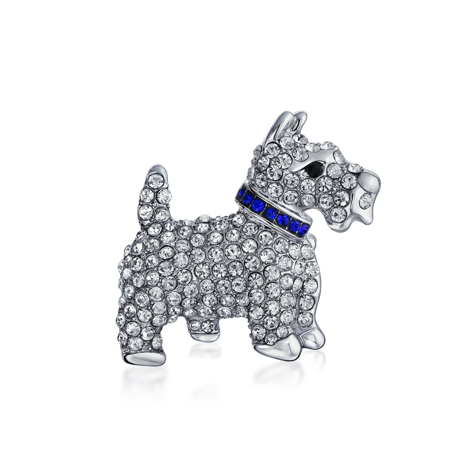 crystal-scottie-dog-animal-brooch-faj-bh7341-az_1 Large Statement Crystal Pet Terrier Dog Brooch Pin Silver Plated - Image 1