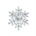 Classic Christmas Brooche Pin White Pearl Crystal Snowflake Scarf Accessory - Image 2