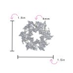 Faux White Pearl Wreath Circle Statement Brooch Pin Crystal Accent for Lapel & Scarf - Image 4