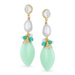 Fine Fashion Dangle Gemstone Earrings with Multi-Color Crystal Beads and Pearls - Image 2